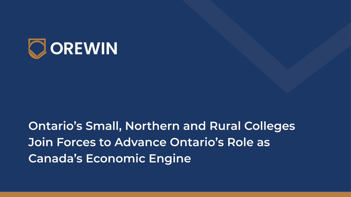 OREWINColleges's tweet image. As Ontario faces economic uncertainty, 11 small, northern, and rural colleges are launching the Ontario Regional Economic Workforce and Innovation Network (OREWIN) to drive regional solutions that protect Ontario’s communities, workers, and industries: orewin.ca