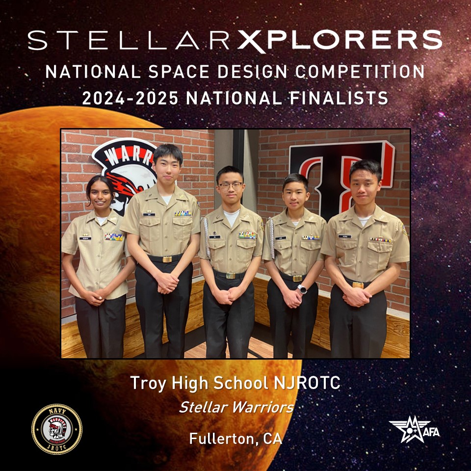 Troy High School NJROTC's Stellar Warriors from Fullerton, CA, mark the first time a Navy JROTC team has qualified for National Finals.

Team member Manisha on StellarXplorers: "[It's] offered an outlet ... to push ourselves in ... science while having fun."
#STLXFinals <a href="/NETC_HQ/">Naval Education and Training Command</a>