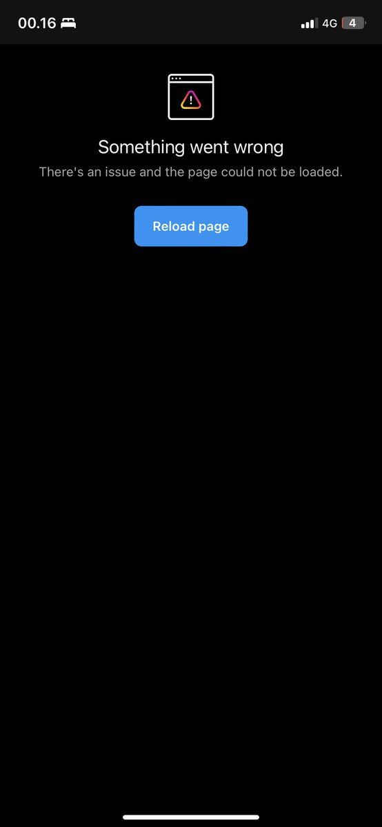 my instagram is down its just showing blank page everythime i logged in TT it ever once appeared but it says like this also