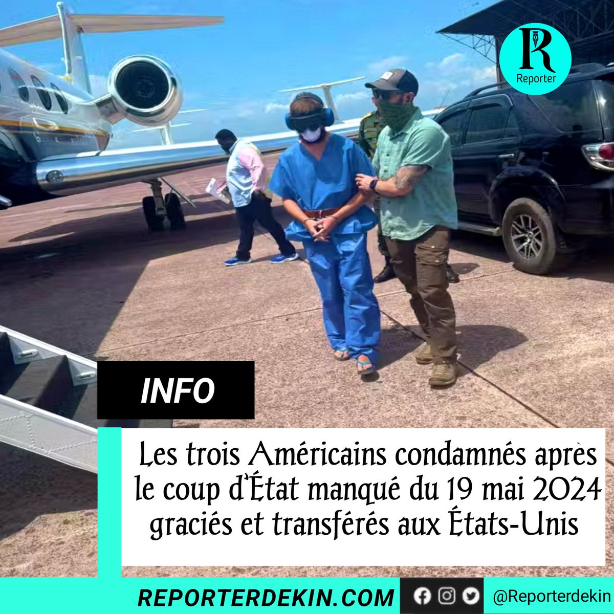 ReporterdeKin's tweet photo. Coup d'État manqué du 19 mai 2024 : graciés, les putschistes américains rentrent aux États-Unis | À lire 👇

https://t.co/QXMgdvGMjo

#CoupDEtatRDC
#GrâcesPrésidentielles
#Putschistes
#Américains
#Transfert
#ÉtatsUnis
#Kinshasa
#RDC
#Politique
#Actualités
#Malanga https://t.co/R7d3tB6UuQ