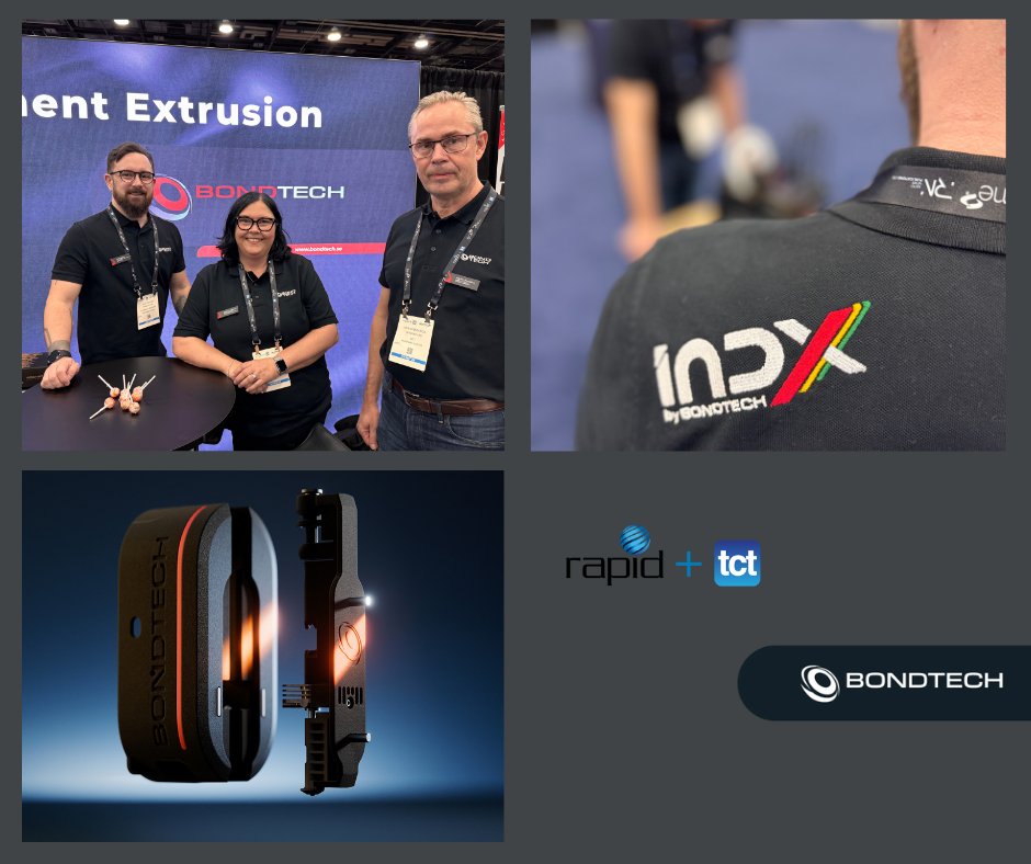 BondtechAB's tweet photo. We're live at the RAPID + TCT!
Come visit us at booth 2448, which we’re sharing with @SliceEngineer.
Of course, we’re also showcasing our Bondtech INDX.
#bondtech #bondtechindx #detroit #rapidtct https://t.co/Wiupqa3UyA