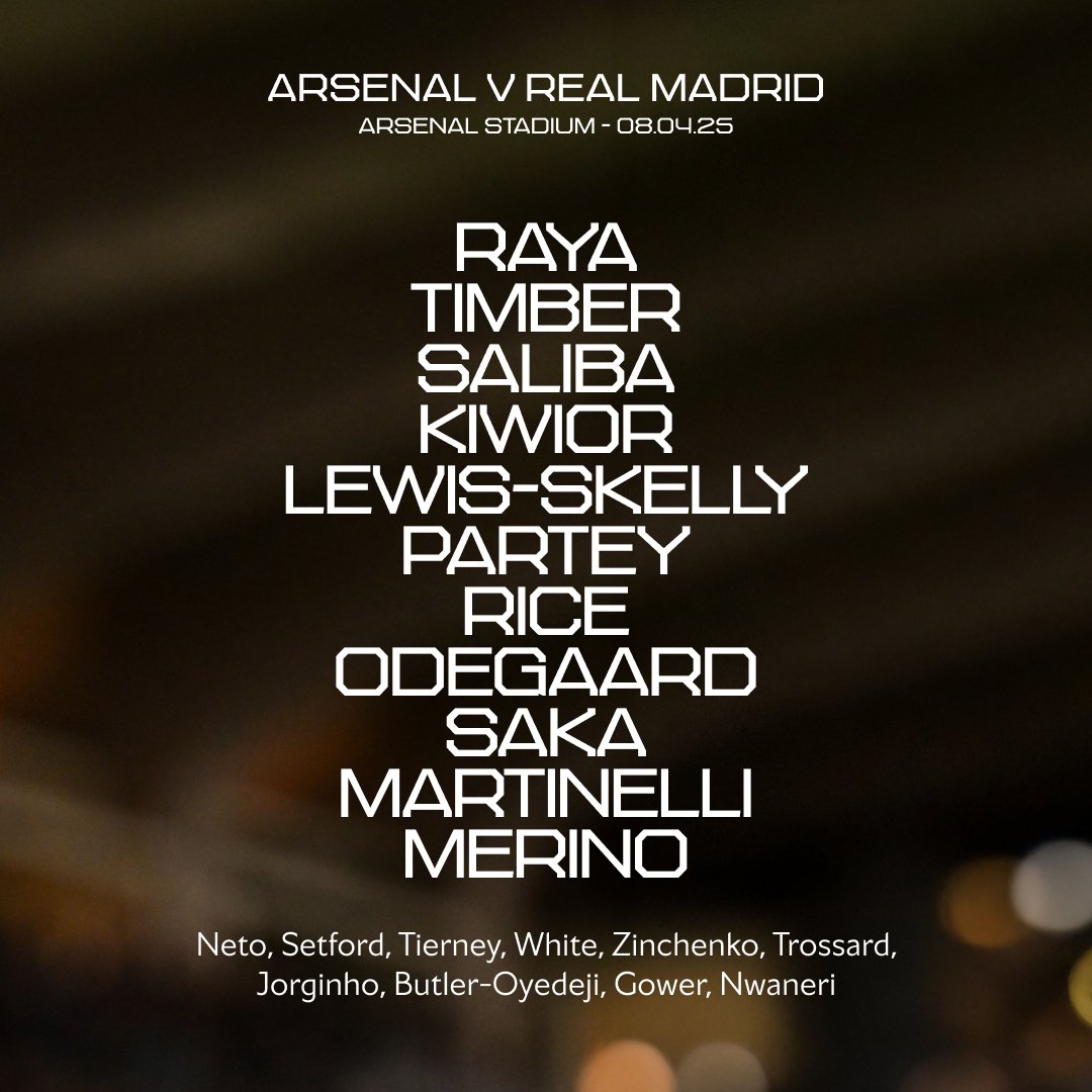 Arsenal's tweet photo. 🔴 𝗧𝗘𝗔𝗠𝙉𝙀𝙒𝙎 ⚪️

🧱 Kiwior partners Saliba
⚓️ Rice in the middle
🔙 Saka returns to the starting XI

Let's make it happen, Gunners 👊