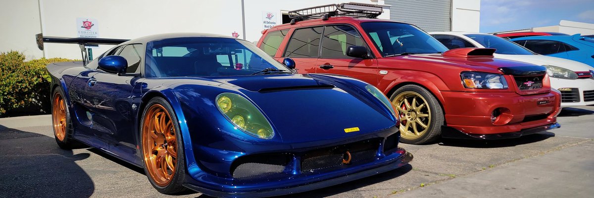 Great new header pic in front of <a href="/etektuning/">Eurotek Tuning LLC</a> with group members Leo's &amp; <a href="/mileslong4real/">Miles Long ®</a> and their crazy Noble and Forester builds!!! 😎😎😎😎😎😎😎