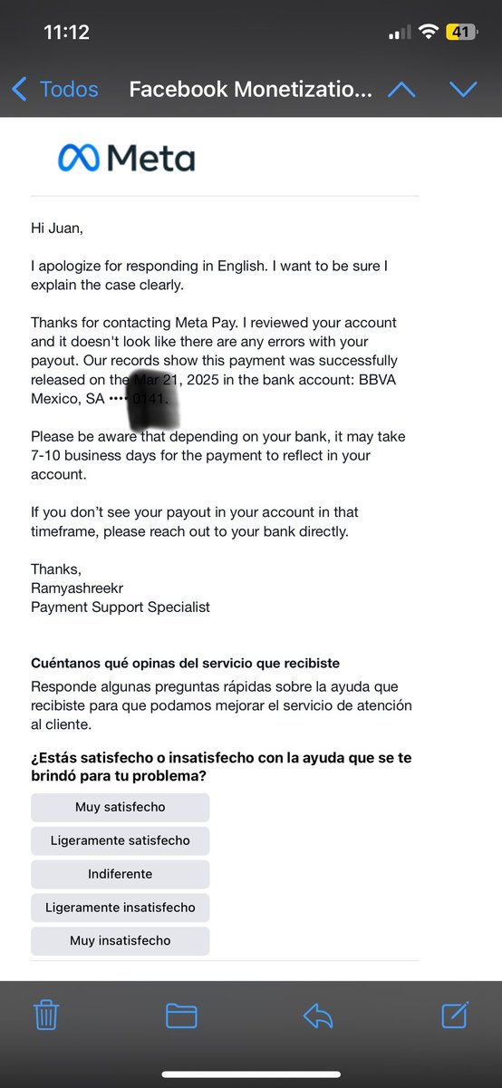 eljoerock's tweet photo. @BBVA_Mex por quinta vez me acerco a preguntarles, qué puedo hacer, @Meta realizó un pago a mi cuenta BBVA y ya pasaron más de 7 días hábiles y no se ve reflejado dicho pago, llamo a la línea BBVA y ni si quiera confíen los pagos internacionales 
Ayuda 
@CondusefMX https://t.co/wdnn0eLmX1