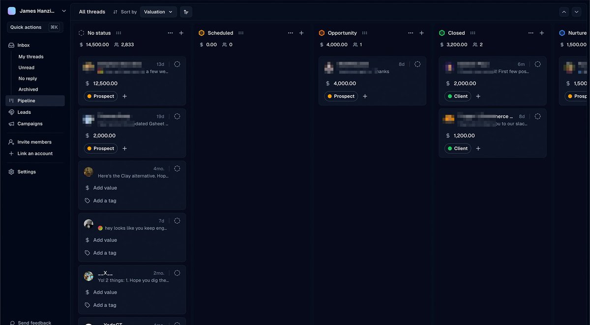 HyperSalesman's tweet image. Last week I booked 6 meetings with TweetDM.

It&apos;s basically Superhuman for X.

Closed 1 deal.
About to close a 2nd.

Been using this for only 10 days.

No - I&apos;m not blasting DMs from it.

I&apos;m going through TONS of old DMs, labeling my leads, adding notes, reaching inbox 0.

And…