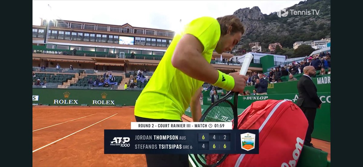 Pinklady13X's tweet photo. We love the TsitsiSmile tho we’re not hooligans but #TsitsiPals. Glad to see xou in next round @steftsitsipas #RolexMonteCarloMasters https://t.co/G9rWoJYFMg