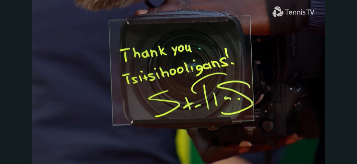Pinklady13X's tweet photo. We love the TsitsiSmile tho we’re not hooligans but #TsitsiPals. Glad to see xou in next round @steftsitsipas #RolexMonteCarloMasters https://t.co/G9rWoJYFMg