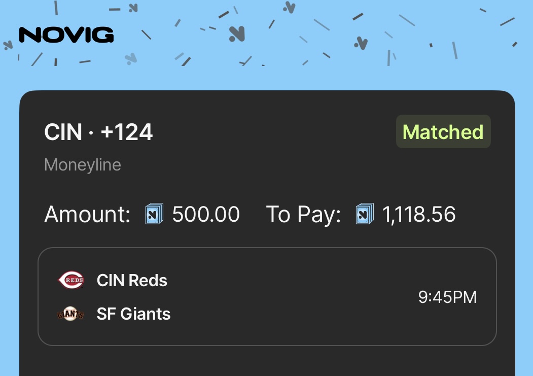 MLB Nukes 💣

In a good mood, so let's run back a giveaway... $100 to somebody who LIKES this tweet if the Reds &amp; Dodgers win 💪

Best odds on NoVig for both, a new book in nearly ALL states. NoVig has a deposit match here: (refer a friend code "ALEX"): novig.onelink.me/JHQQ/hjdcdedv