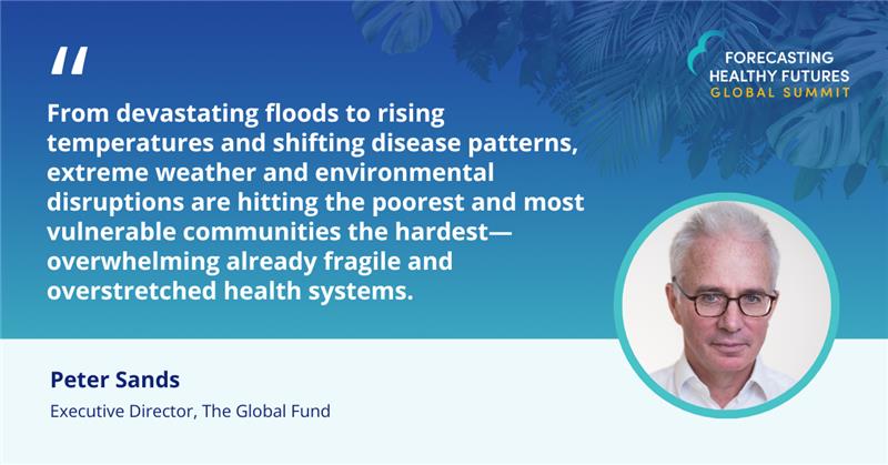 Forecasting Healthy Futures (@fhf_global) on Twitter photo At the #FHFSummit, <a href="/PeterASands/">Peter Sands</a> highlights how catastrophic climate shocks can escalate into full-blown health crises. This urgency led to the launch of the <a href="/GlobalFund/">The Global Fund</a>'s Climate and Health Catalytic Fund. At the #FHFSummit, <a href="/PeterASands/">Peter Sands</a> highlights how catastrophic climate shocks can escalate into full-blown health crises. This urgency led to the launch of the <a href="/GlobalFund/">The Global Fund</a>'s Climate and Health Catalytic Fund.