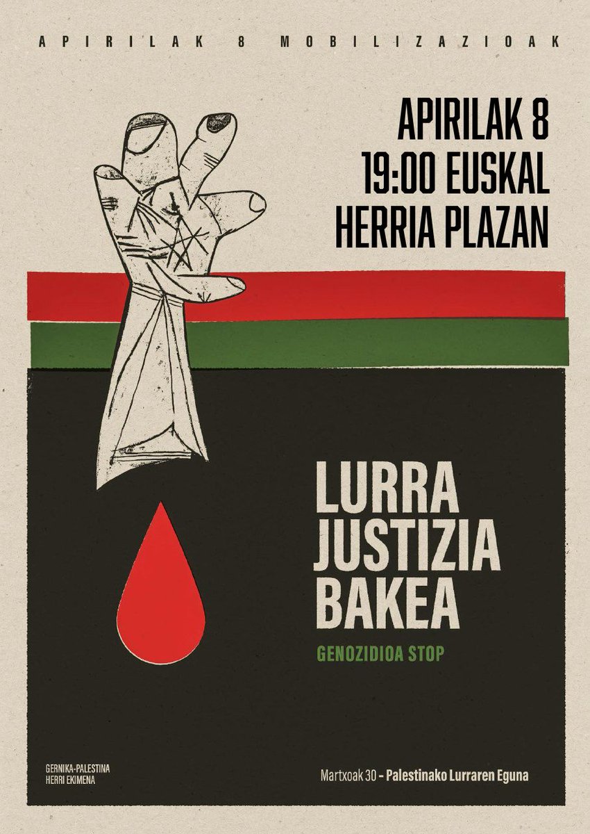 Berriozarren ere Palestinaren alde! Lurra, Justicia eta Bakea! Genozidioa stop!