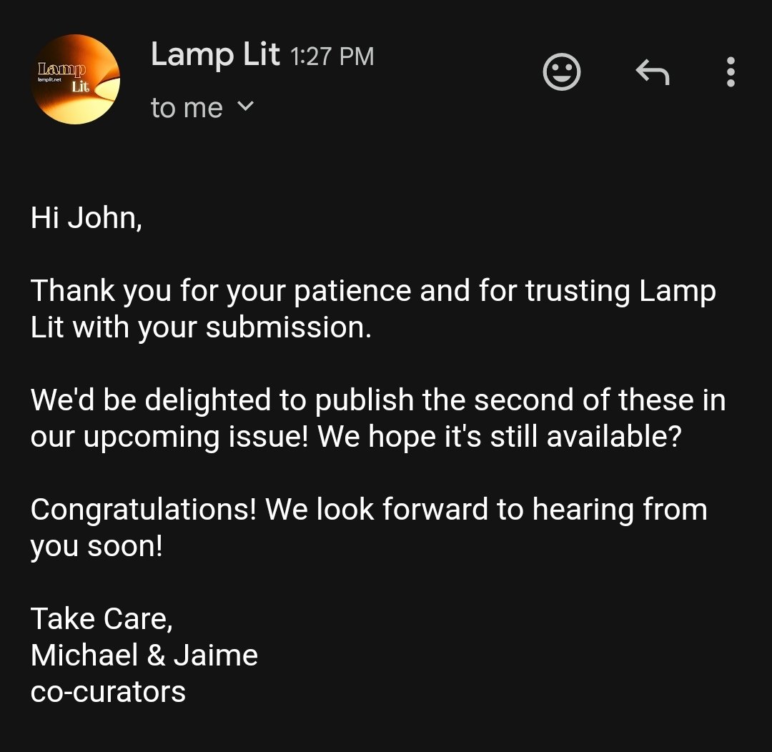 poetjohncompton's tweet image. got a poetry acceptance!