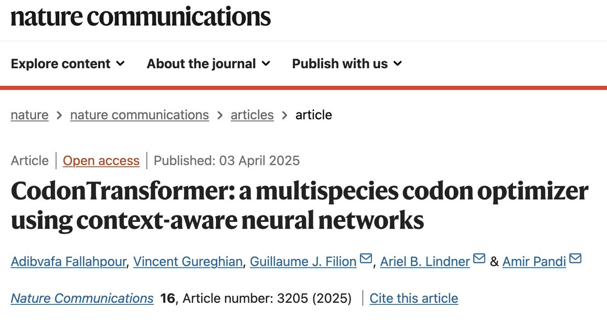CodonTransformer: a multispecies codon optimizer using context-aware neural networks

Scientists looking to produce proteins in new host organisms often face challenges in adjusting DNA sequences to match the host’s translation preferences. This customization, known as codon