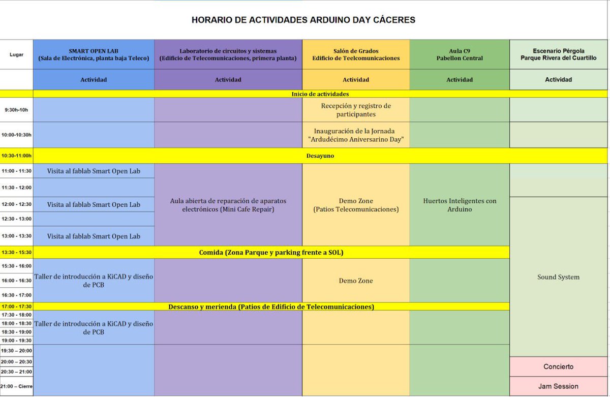 smartopenlab's tweet image. #10añosFablabSOL Mañana miércoles desde las 10h en el #PabellónDeTeleco inauguración en el salón de grados de la @epcc_unex y al terminar churros con chocolate gratis en los patios interiores de #Teleco. A las 11h comienzan los talleres … #FabNEX vía @ArduinoWeekEx #ArduinoDayCC