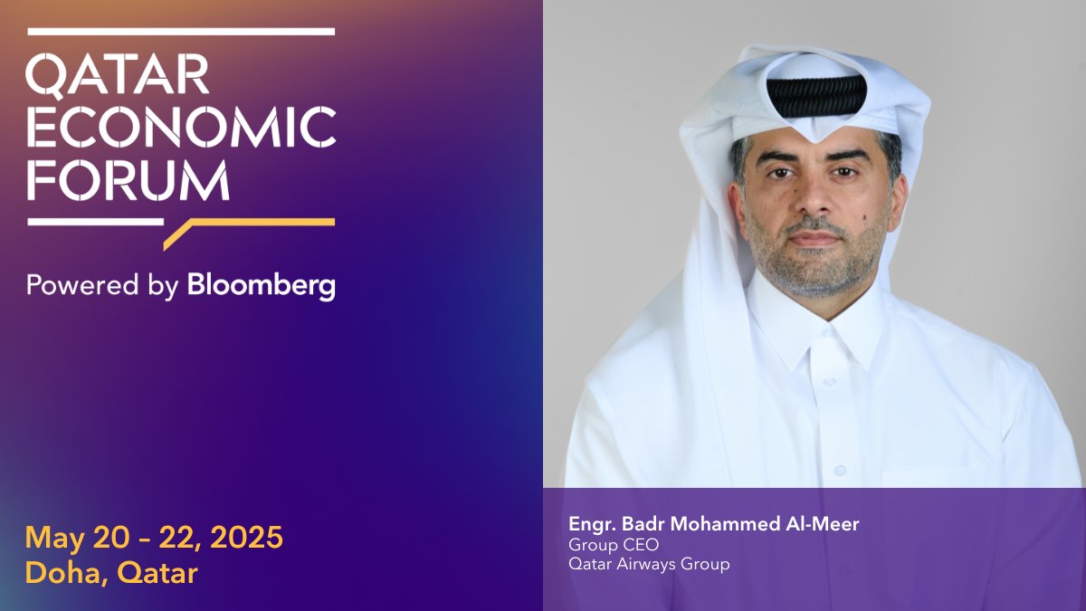 QatarEconForum (@qatareconforum) on Twitter photo We welcome <a href="/qatarairways/">Qatar Airways</a> Group CEO Engr. Badr Mohammed Al-Meer to our 2025 program.
For more innformation on how to join us in Doha:
bloom.bg/419nf0w We welcome <a href="/qatarairways/">Qatar Airways</a> Group CEO Engr. Badr Mohammed Al-Meer to our 2025 program.
For more innformation on how to join us in Doha:
bloom.bg/419nf0w