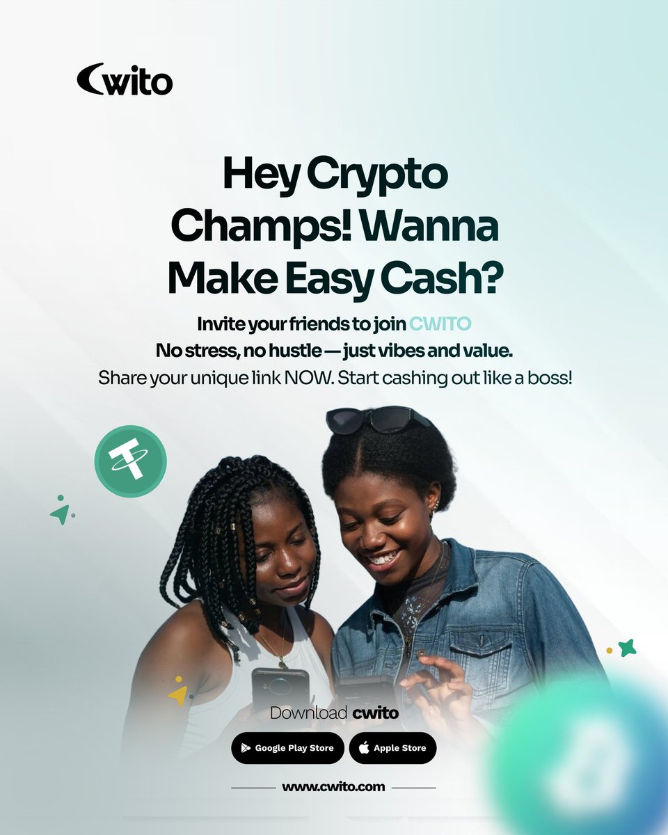 UseCwito's tweet photo. Crypto champs, tap in!✨
No stress, no hustle — just share your link & watch the cash roll in.
Cwito is how you turn crypto into cool cash💯
Let’s eat!
#CwitoVibes #ReferAndEarn #CryptoBag https://t.co/dx6EiRYsE7
