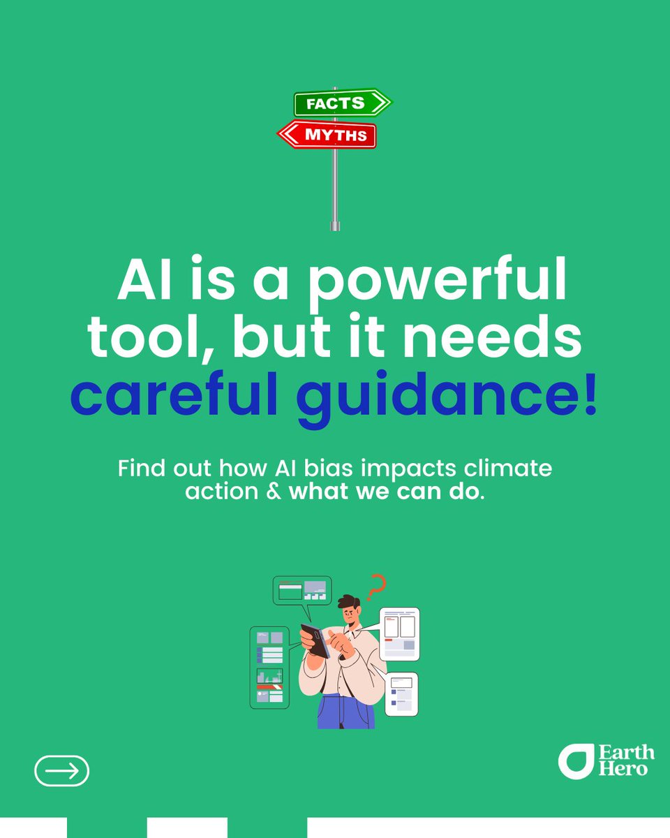 Can AI Chatbots Be Trusted on Climate Info? 🤖

Swipe through to explore how AI bias affects climate info and what we can do about it. 

🔗 Read more here: earthhero.org/articles/are-a…

#ClimateAction #Sustainability #AI