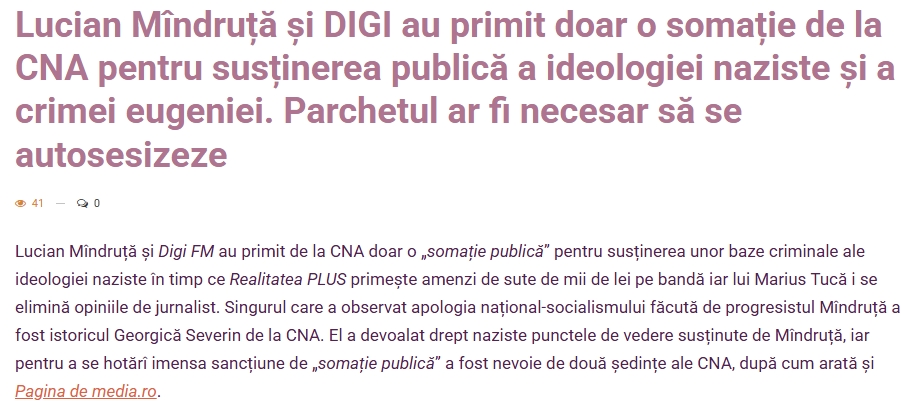mariandidthis's tweet photo. 🤦♂️ Lucian Mîndruță și Digi FM au încasat doar o palmă peste ceafă de la CNA pentru că au promovat pe față ideologia nazistă și eugenismul criminal.
#LucianMindruta #DigiFM #CNA #DigiNazist #CNADeForma #Nazism #Eugenie #CNA https://t.co/B6P1S8yQ1Y