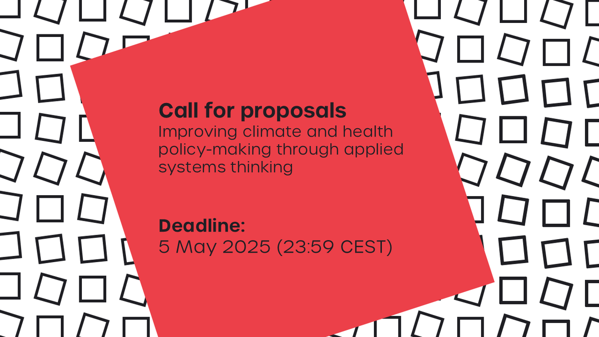 New call for proposals: Improving climate and health policy-making through applied systems thinking

Deadline: 5 May 2025, 23:59 CEST

Eligible countries: Islamic Republic of Iran, Mozambique, Nepal and Uganda

More at: ahpsr.who.int/funding-opport…