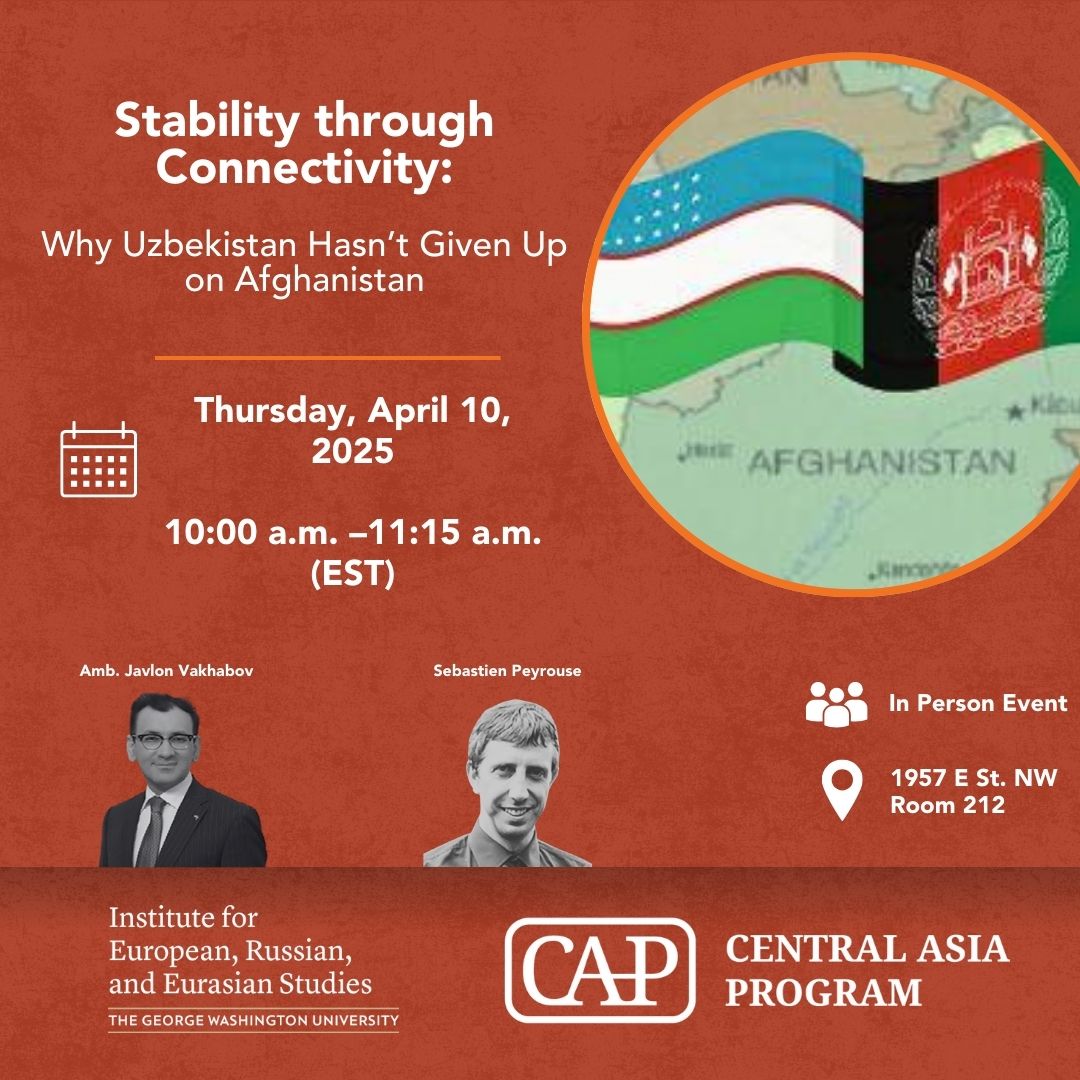Join us for a talk with Amb. Javlon Vakhabov on Uzbekistan’s evolving strategy toward Afghanistan — from the Trans-Afghan Railway to regional energy and trade links via Termez.
RSVP: lp.constantcontactpages.com/ev/reg/qta93yp