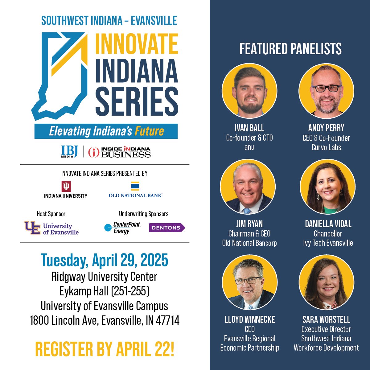 Indiana’s regions are as diverse as the businesses that power them. Uncover what’s possible for your community at IBJ.com/Innovate! Join us on April 29 in Southwest Indiana - Evansville. 

RSVP by April 22 at insideindianabusiness.com/events/2025/in…!