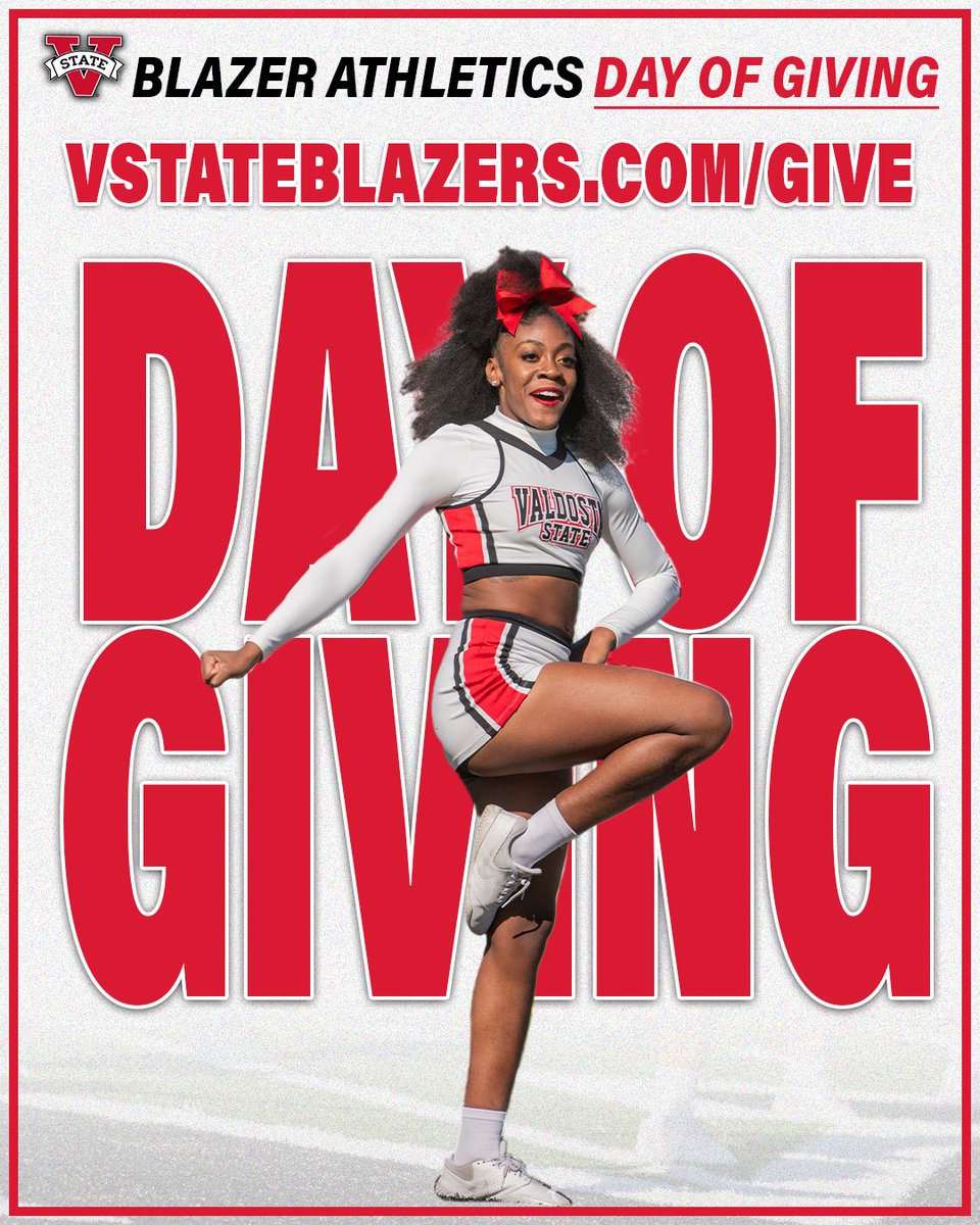 VState_Cheer's tweet photo. 𝙊𝙪𝙧 𝙄𝙣𝙖𝙪𝙜𝙪𝙧𝙖𝙡 𝘽𝙡𝙖𝙯𝙚𝙧 𝘼𝙩𝙝𝙡𝙚𝙩𝙞𝙘𝙨 𝘿𝙖𝙮 𝙤𝙛 𝙂𝙞𝙫𝙞𝙣𝙜 𝙞𝙨 𝙃𝙀𝙍𝙀🔥

Visit https://t.co/bcXTY38RPc to make a gift directly to the teams and initiatives that matter most to you and provide student-athletes with the support they need. 

#GOBLAZERS🔥 https://t.co/xNoez31yst