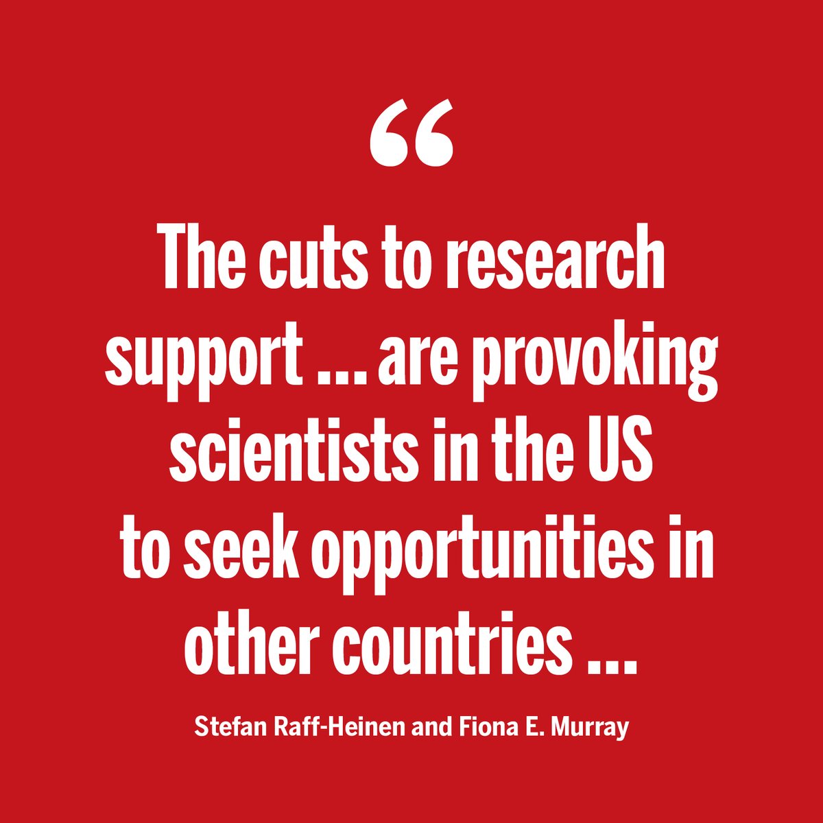 ScienceMagazine's tweet photo. "… universities must take decisive steps now—diversifying funding sources, strengthening private-sector collaborations, and engaging in policy dialogue—to preserve an ecosystem that has shaped the world in revolutionary ways," write Stefan Raff-Heinen and Fiona E. Murray in a new #ScienceEditorial. https://t.co/q0fkYilwVc