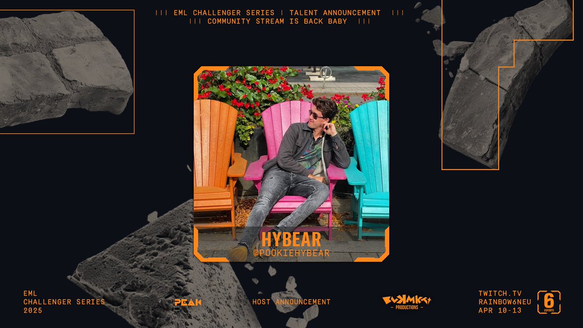 Surprise new talent announcement!
<a href="/PookieHybear/">Hybear 💛💙</a> will be joining the crew as the host of Day 1 of EML Challengers!

Welcome to the team!