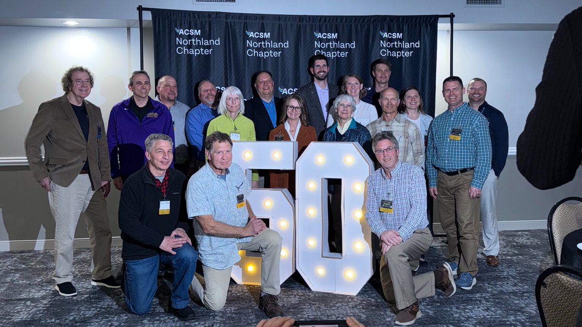 Dr. Bryan Christensen attended the Northland ACSM meeting last week. NACSM was celebrating 50 years as an organization. Quite a few former HNES Ph.D. students attended. Current students, Shikha Phillips and Jacob Fanno presented.