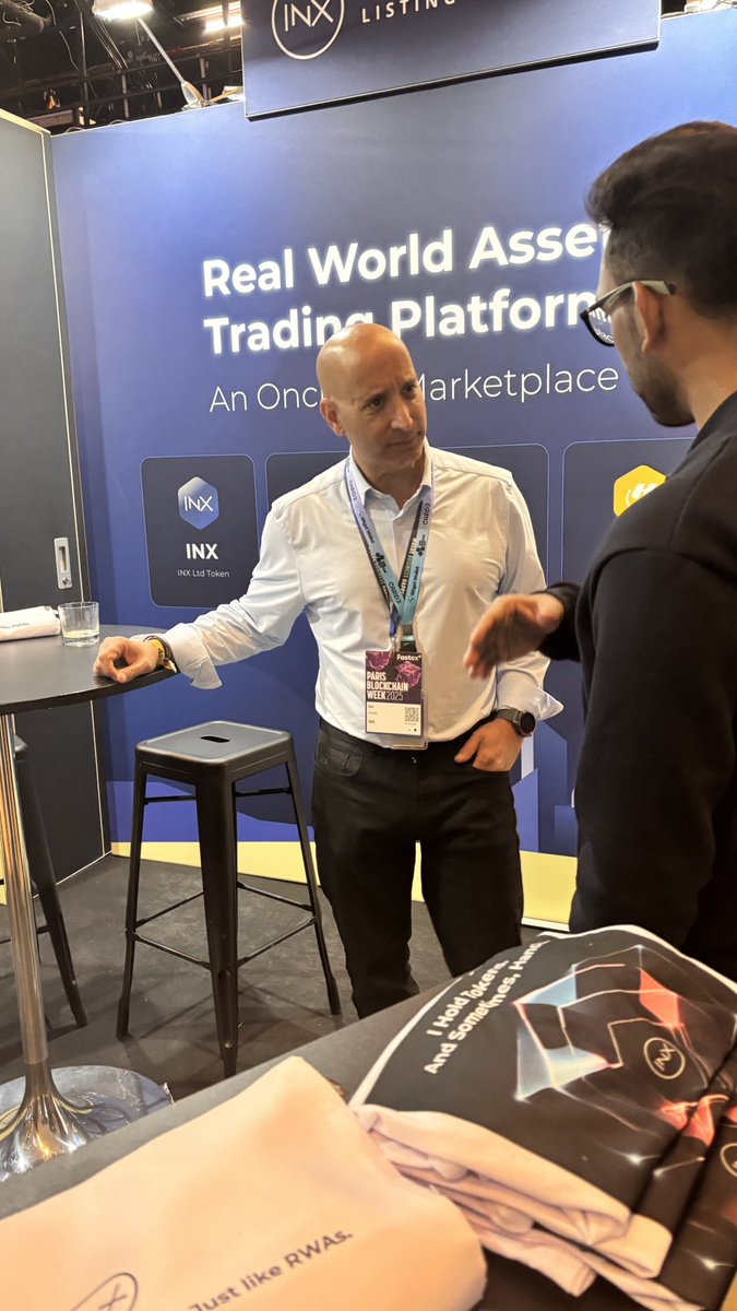 INX_Group's tweet photo. The @INX_Group team talking RWAs, crypto and more at @ParisBlockWeek https://t.co/Pn2C9Oy5wp