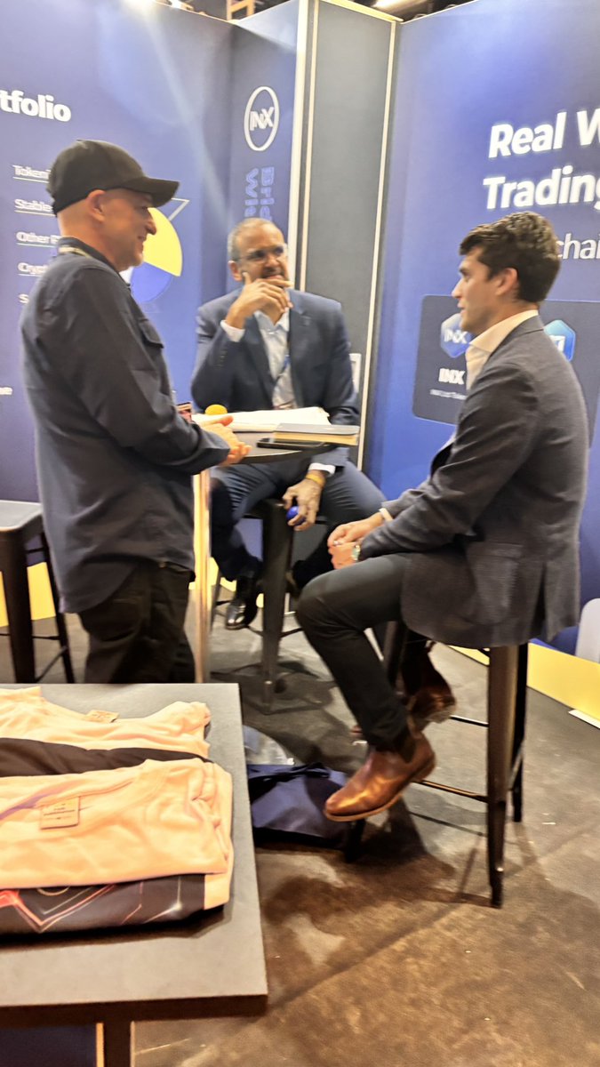 INX_Group's tweet photo. The @INX_Group team talking RWAs, crypto and more at @ParisBlockWeek https://t.co/Pn2C9Oy5wp