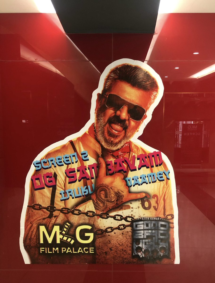 MKGFilmPalace's tweet photo. #GoodBadUgly photo spot at #MKGFilmPalace 📸
#mkg3pointo #Screen2 la #OGSambavam iruku maamey 🤙🏼 https://t.co/01dKYPeBna