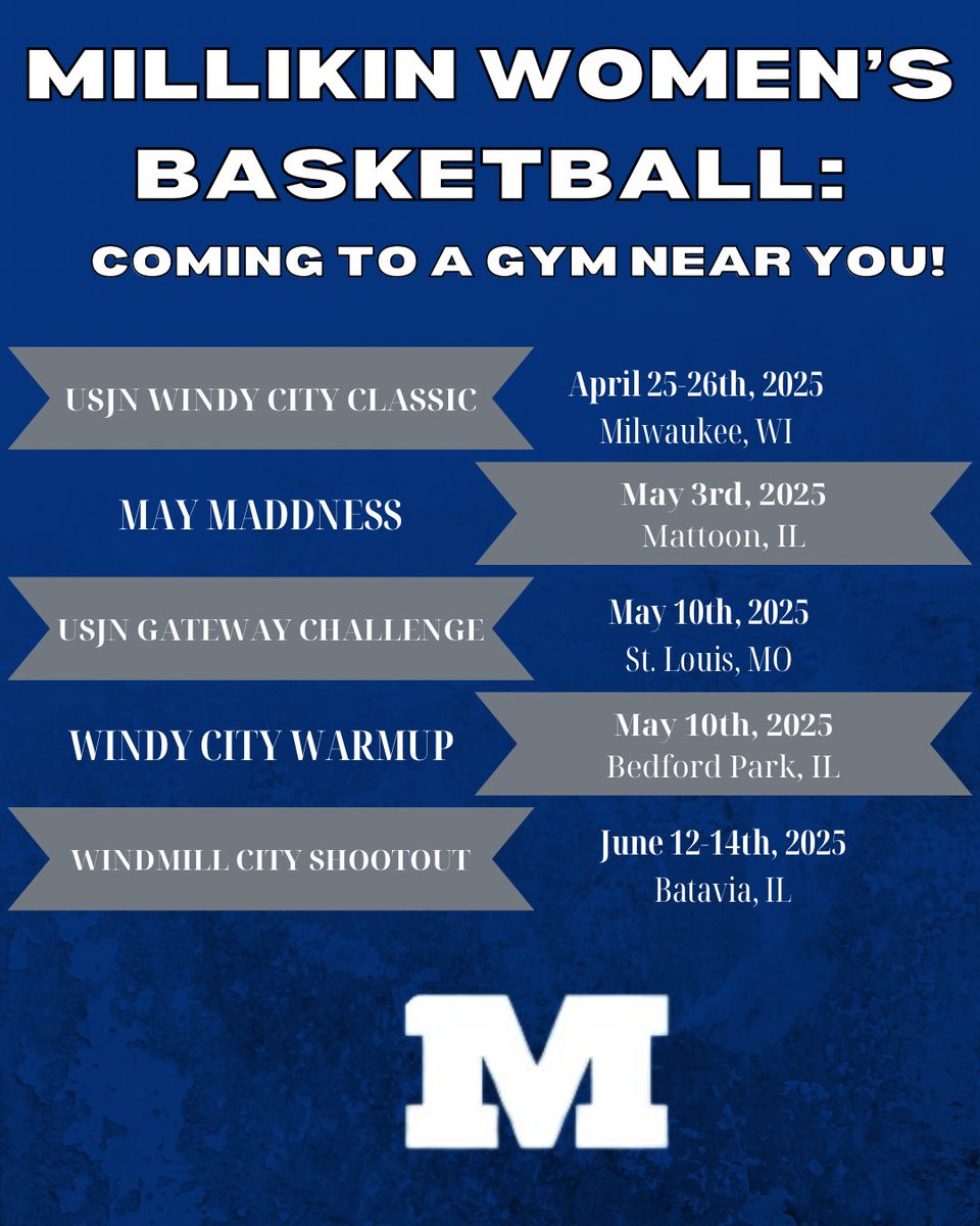 Millikin University WBB (@millikinwbb) on Twitter photo RECRUITS 🚨Our program will be out a lot this spring looking for great players to join our program! Please make sure to get us your schedules if you want us to come check you and your team out! Email Coach Hammer at khammer@millikin.edu! GO BIG BLUE Ⓜ️
#TripleThreat || #d3hoops RECRUITS 🚨Our program will be out a lot this spring looking for great players to join our program! Please make sure to get us your schedules if you want us to come check you and your team out! Email Coach Hammer at khammer@millikin.edu! GO BIG BLUE Ⓜ️
#TripleThreat || #d3hoops