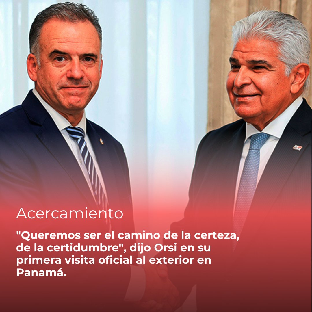 "Queremos ser el camino de la certeza", dijo <a href="/OrsiYamandu/">Yamandú Orsi</a> en Panamá. 

Su primera visita como presidente fue valorada por empresarios arroceros y abre nuevas oportunidades en Centroamérica.

Lee más en ➡️ informarte.com.uy/orsi-aposto-po…