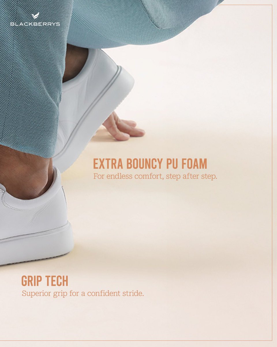 Crafted in premium leather with extra bouncy foam and grip tech — these sneakers don’t just move, they arrive.​

Explore the range at blackberrys.com

#BlackberrysMenswear #SneakersCollection #KeepRising
