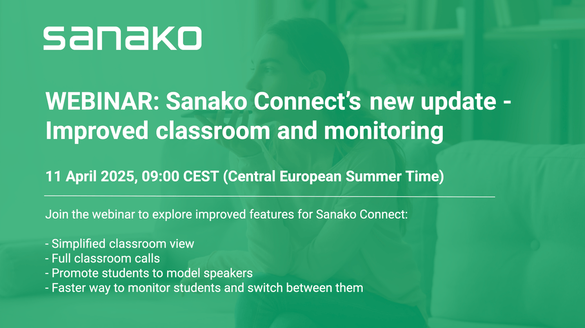 Join our webinar this Friday and learn about the new updated features in Sanako Connect! eventbrite.com/e/webinar-sana…