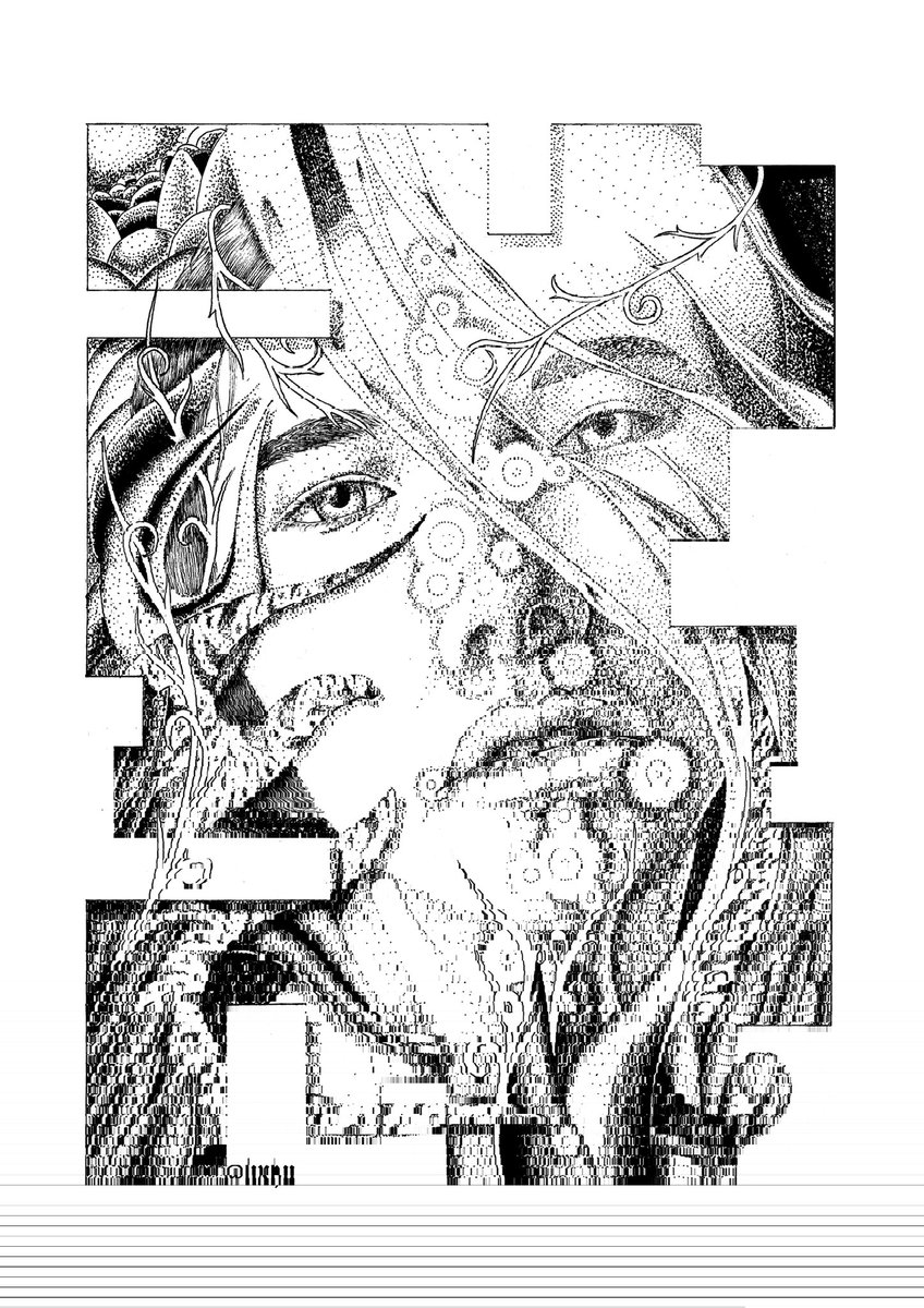 #PortfolioDay hi, I'm liXhu, a traditional ink artist that used to illustrate surreal pointillism. I haven't drawn a thing in a while, but here's my artwork just in case it's the first time you see it✨🙌