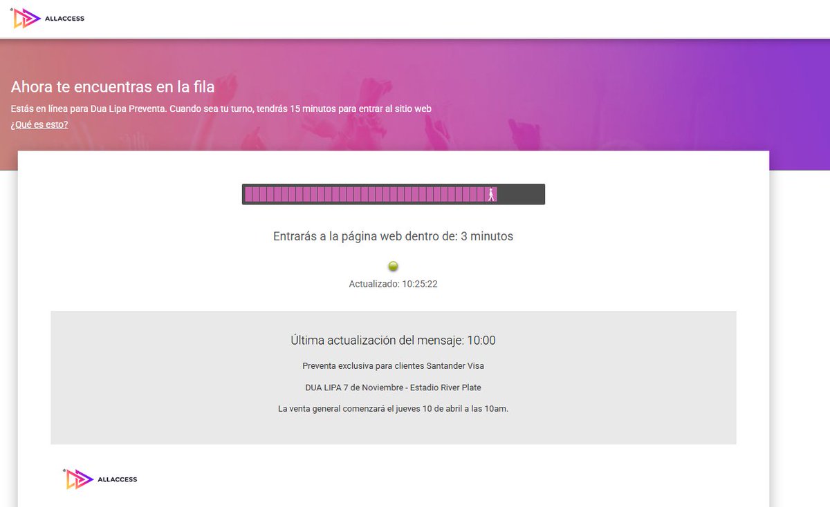 Vendo link para Dua Lipa - Radical Optimism Tour (Preventa Santander Visa) en River Plate 🇦🇷 🏟️ (Plataforma All Access) Entra en 3 minutos 🕣 Info al MD 📩