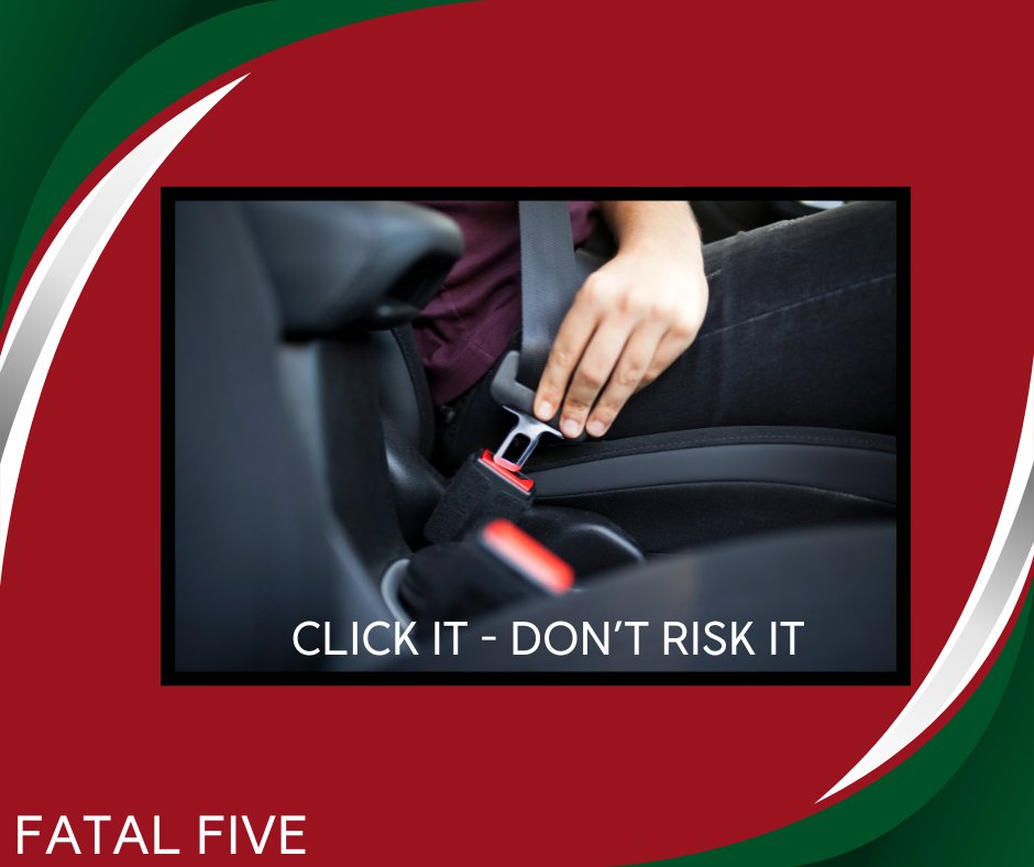 Wearing a seatbelt is non non-negotiable  🚗💺

It:

✅saves lives

✅prevents serious injuries

✅protects others

✅is required by Law

No matter where you sit, always buckle up. One simple click can save your life! ✅