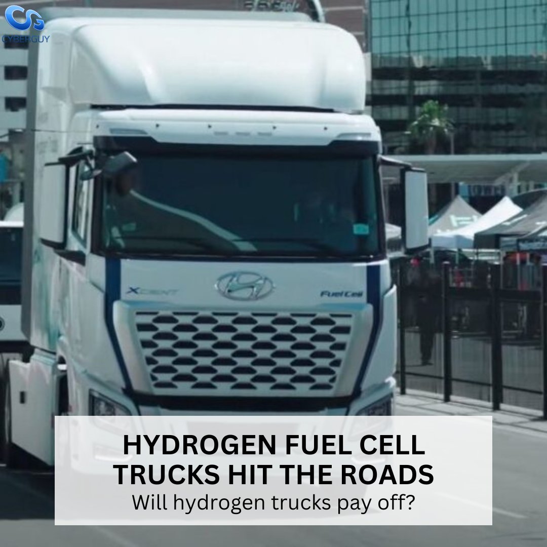 cyberguy's tweet image. Hydrogen trucks roll into Georgia, marking a step forward for green freight—but challenges remain. Do the environmental benefits outweigh the high tech costs?

Learn more here: cyberguy.com/transportation…

#GreenFreight #HydrogenTrucks