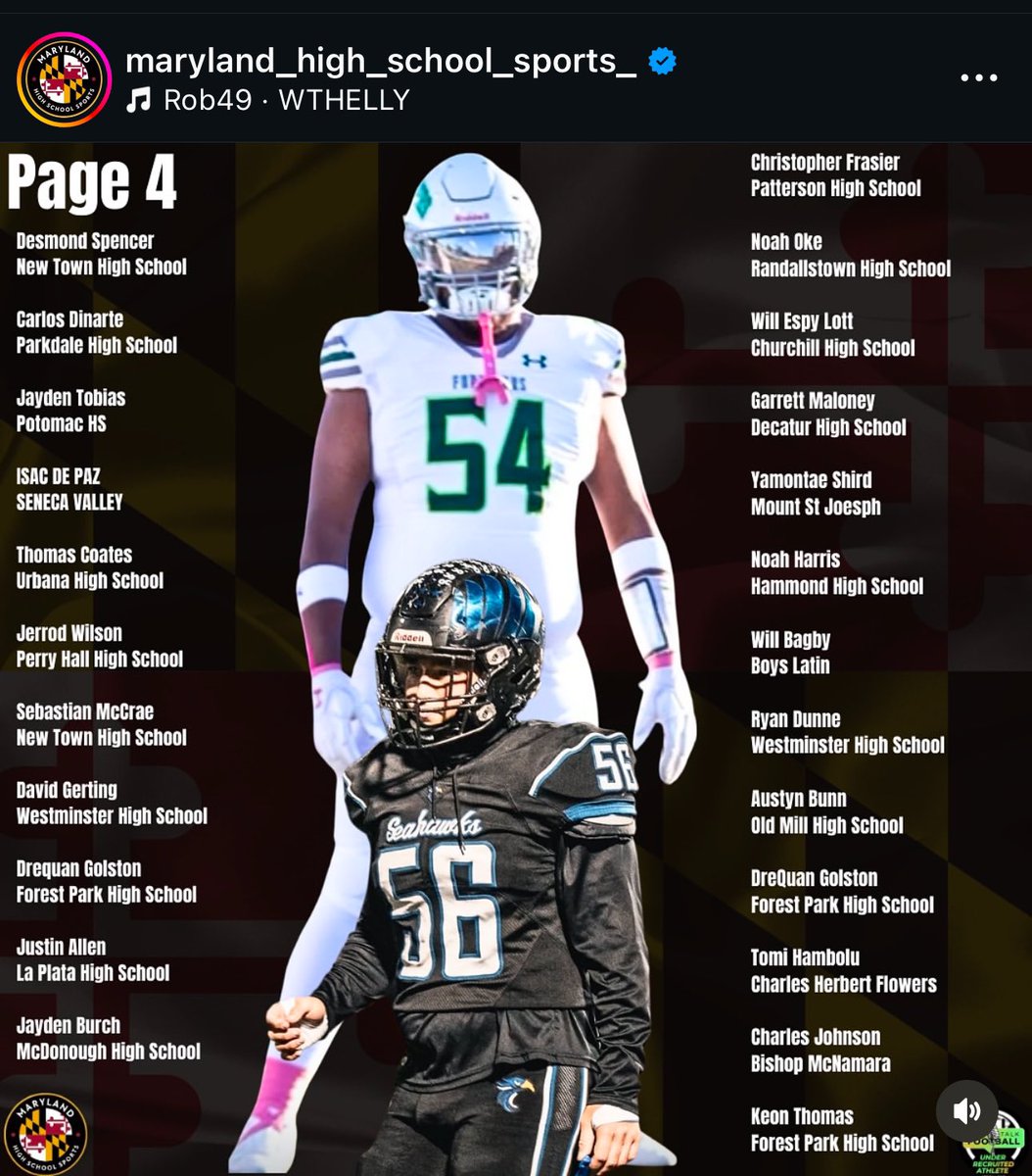 Noah51Oke's tweet photo. Thank you @MarylandHigh for acknowledging me as a top lineman in the state! https://t.co/fFnwvWciFY