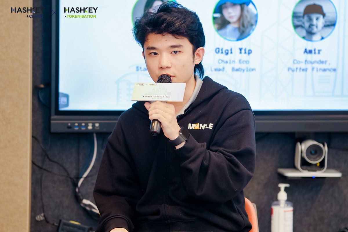 Mantle_Official's tweet photo. Mantle at @HashKeyCloud's Infra Connect Day panel on staking this afternoon, featuring Wilson and @FunctionBTC's @alittlezuki alongside reps from @babylonlabs_io, @puffer_finance and more!

Institutional adoption is here to stay, and Mantle is building the liquidity and banking hub to bring the benefits of crypto and blockchain tech to everyday life via the seamless integration of mETH Protocol, MI4, Mantle Banking, Function and Mantle Network.