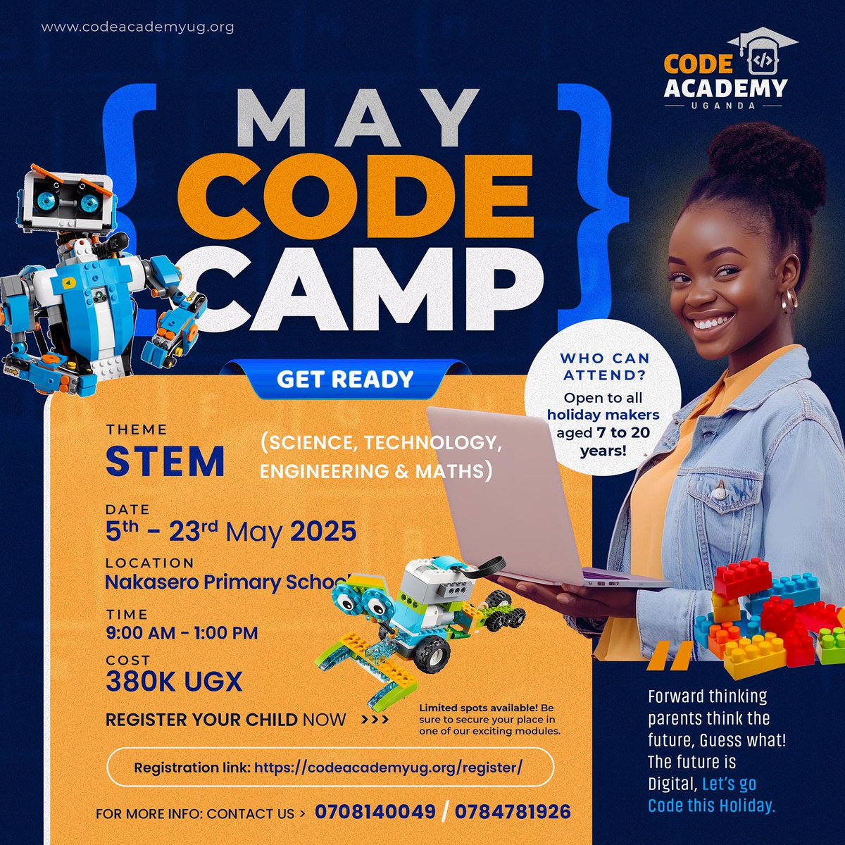 CODE ACADEMY UGANDA (@code_academy_ug) on Twitter photo Is your child looking for ways to spend this holiday then hurry and sign up for the May Code Camp hosted by <a href="/code_academy_ug/">CODE ACADEMY UGANDA</a>
#DontMissOut #Coding Is your child looking for ways to spend this holiday then hurry and sign up for the May Code Camp hosted by <a href="/code_academy_ug/">CODE ACADEMY UGANDA</a>
#DontMissOut #Coding