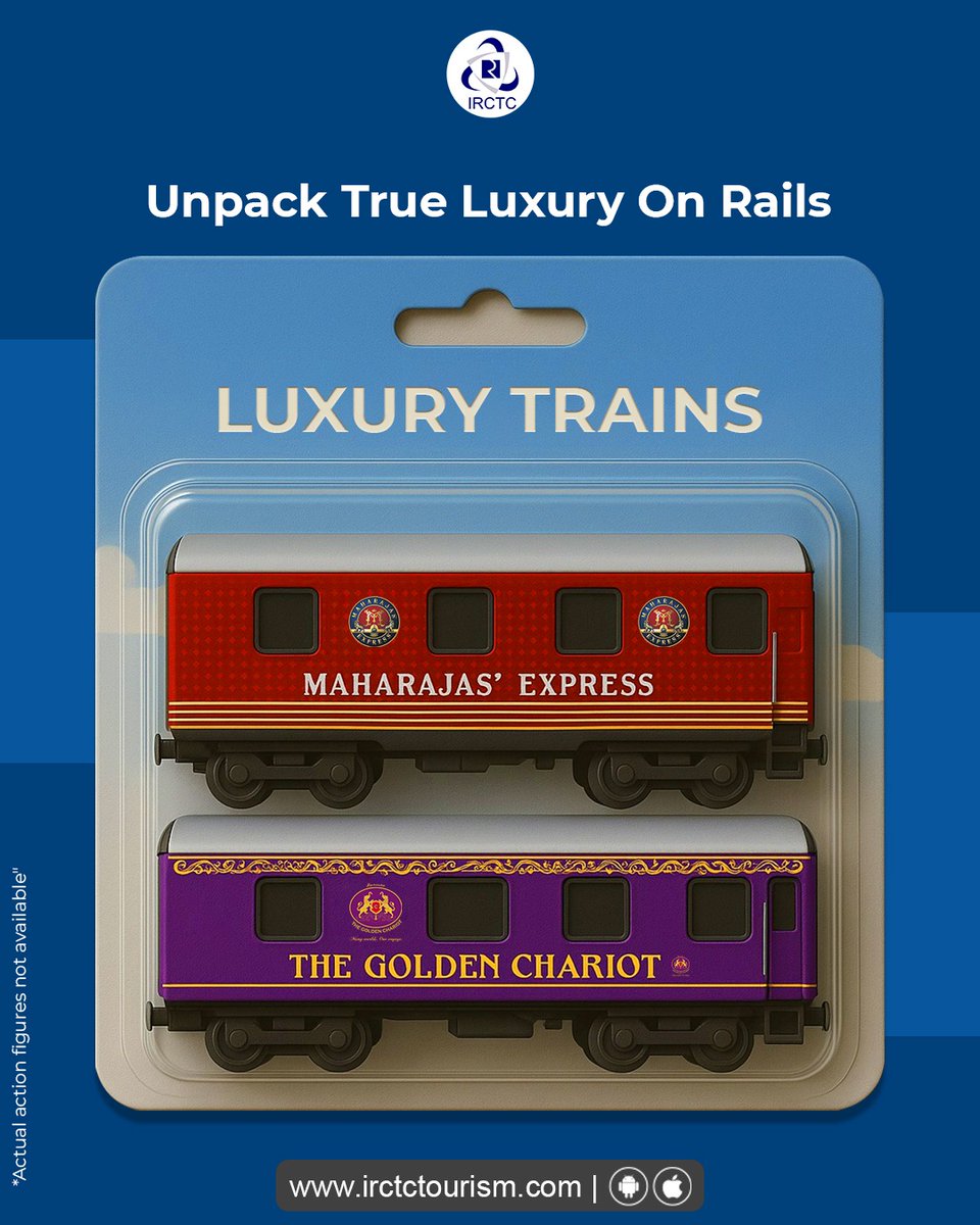 IRCTCofficial's tweet photo. IRCTC is your all-in-one travel line-up: from luxury trains to devotional tours, flights to food on track.

It’s time to add more travel pics to your gallery—and give @ChatGPTapp new trends to talk about! 

 #ActionFigure #IRCTCWay #TravelWithIRCTC #ChatGPT https://t.co/6JCCKTxvtE
