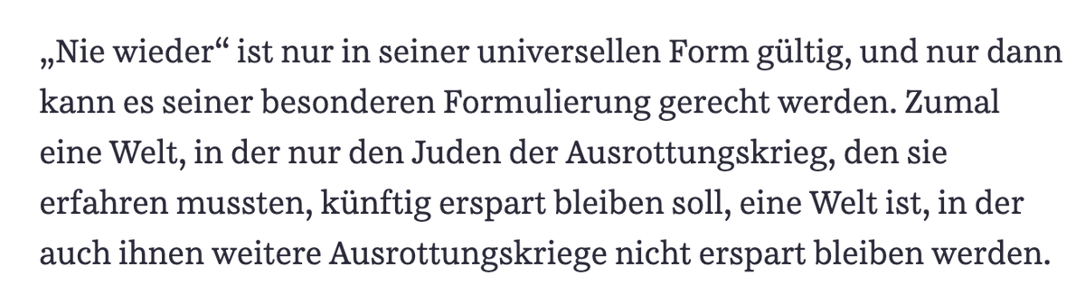 MENA_WATCH's tweet image. Genau so wenig wie von der Andeutung des "Humanisten" Omri #Boehm, dass Israel mit seiner partikularistischen, anstatt universalistischen Lehre aus dem Holocaust selbst mit schuld daran sei, wenn es wieder Ausrottungskriege gegen Juden gibt. x.com/MeronMendel/st…