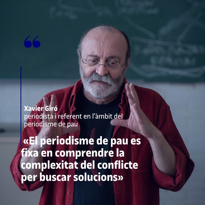 🗨️🕊️"El #periodisme de pau es fixa en comprendre la complexitat del conflicte per buscar solucions".

👨‍💻Parlem amb Xavier Giró, periodista i referent en l'àmbit del periodisme de pau.

➡️Una conversa imperdible sobre l’impacte que pot tenir una informació responsable i empàtica
