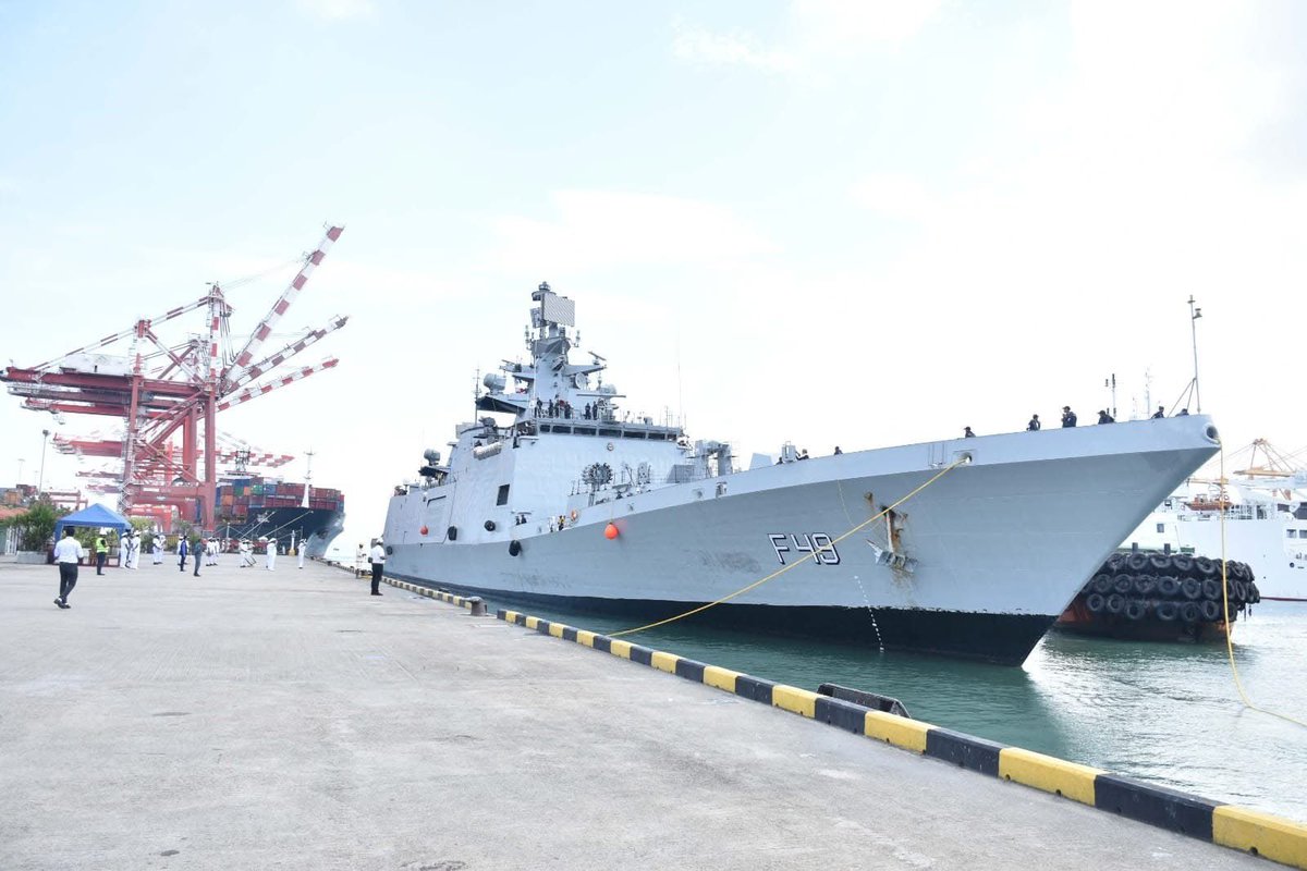 WarshipCam's tweet photo. Indian Navy Shivalik-class stealth multi-role frigate INS Sahyadri (F49) coming into Colombo, Sri Lanka - April 8, 2025 #inssahyadri #f49
SRC: FB- Indian Navy https://t.co/iG6vl8L9w1