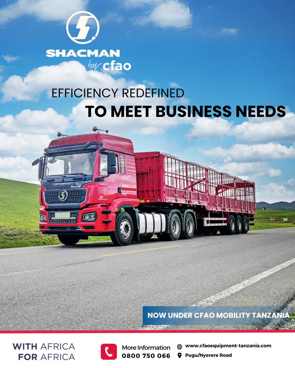 cfao_mobilitytz's tweet photo. Efficiency isn’t just a word – it’s the backbone of your business. 💡 Shacman Trucks are designed to meet your needs, so you can focus on what really matters: growing your business. 🚛💼 Let’s redefine efficiency together. 🌍✨

#shacman #heavydutytruck #shacmanH3000S https://t.co/ju1BdFir6w