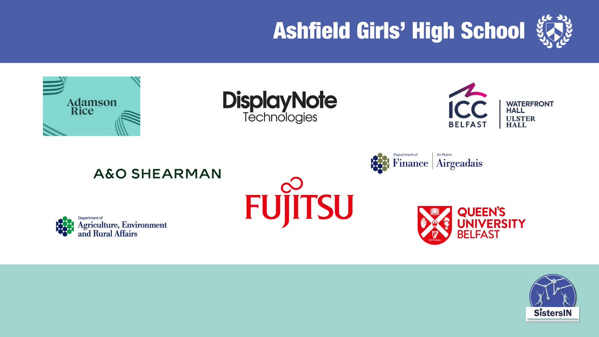 Ashfield Girls' High School (@ashfield_girls) on Twitter photo Thank you to all of our SistersIN Mentors who have shaped our pupilsâ leadership journey this year. Your support has been invaluable. <a href="/SistersIN_HQ/">SistersIN</a> <a href="/BelfastICC/">ICC Belfast | International Convention Centre</a> <a href="/fujitsu_uk/">Fujitsu UK</a> <a href="/daera_ni/">DAERA</a> <a href="/displaynote/">DisplayNote Technologies</a> <a href="/QUBelfast/">Queen's University Belfast đ</a> Thank you to all of our SistersIN Mentors who have shaped our pupilsâ leadership journey this year. Your support has been invaluable. <a href="/SistersIN_HQ/">SistersIN</a> <a href="/BelfastICC/">ICC Belfast | International Convention Centre</a> <a href="/fujitsu_uk/">Fujitsu UK</a> <a href="/daera_ni/">DAERA</a> <a href="/displaynote/">DisplayNote Technologies</a> <a href="/QUBelfast/">Queen's University Belfast đ</a>