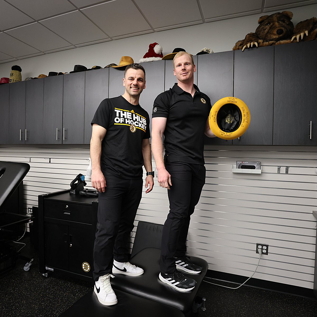 ConorRyan_93's tweet image. "Right when he scored, I looked at my dad. I was like, 'Time to say goodbye.’”
Miles Willard’s squid hat was a staple at games. Now, it has a new home alongside scally caps, fedoras — and a bear suit.
Inside the Bruins’ hat-trick trophy collection:
boston.com/sports/boston-…