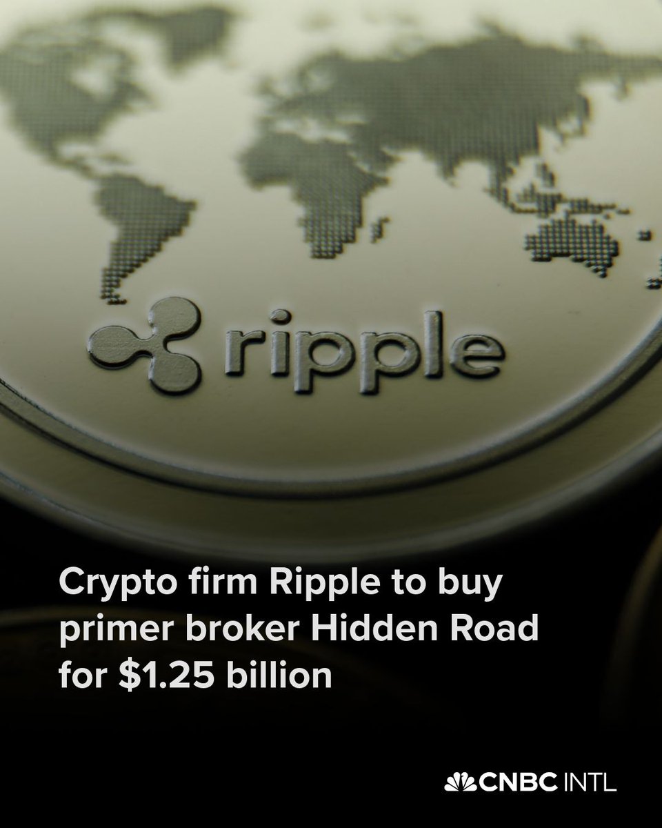 Crypto startup Ripple has agreed to buy prime brokerage firm Hidden Road for $1.25 billion, the company’s biggest acquisition to date.

Read more here: cnb.cx/4jl0tJ5
